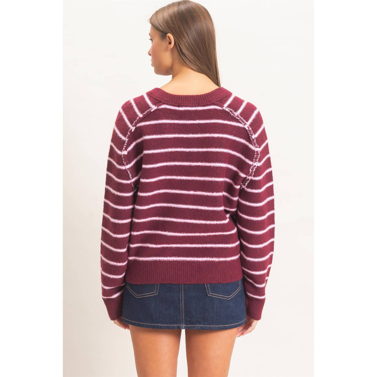 Stripe Henley Sweater
