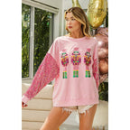 SEQUIN NUTCRACKERS VELVET SEQUIN WASHED PULLOVER