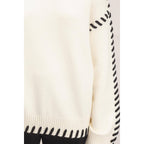 Blanket Stitch High Neck Sweater