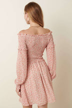 DITSY FLOWER SMOCKING DETAIL MINI DRESS