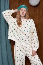 HOLIDAY TREE & CANDY CANE CREW KNIT TOP