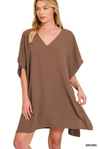 Woven Air Flow Tie Side Cover Up Dress