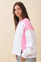 9106FK Colorblock Terry Pullover Sweatshirt