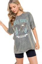 Free Bird America Graphic S/S Washed Boyfriend Fit Tee