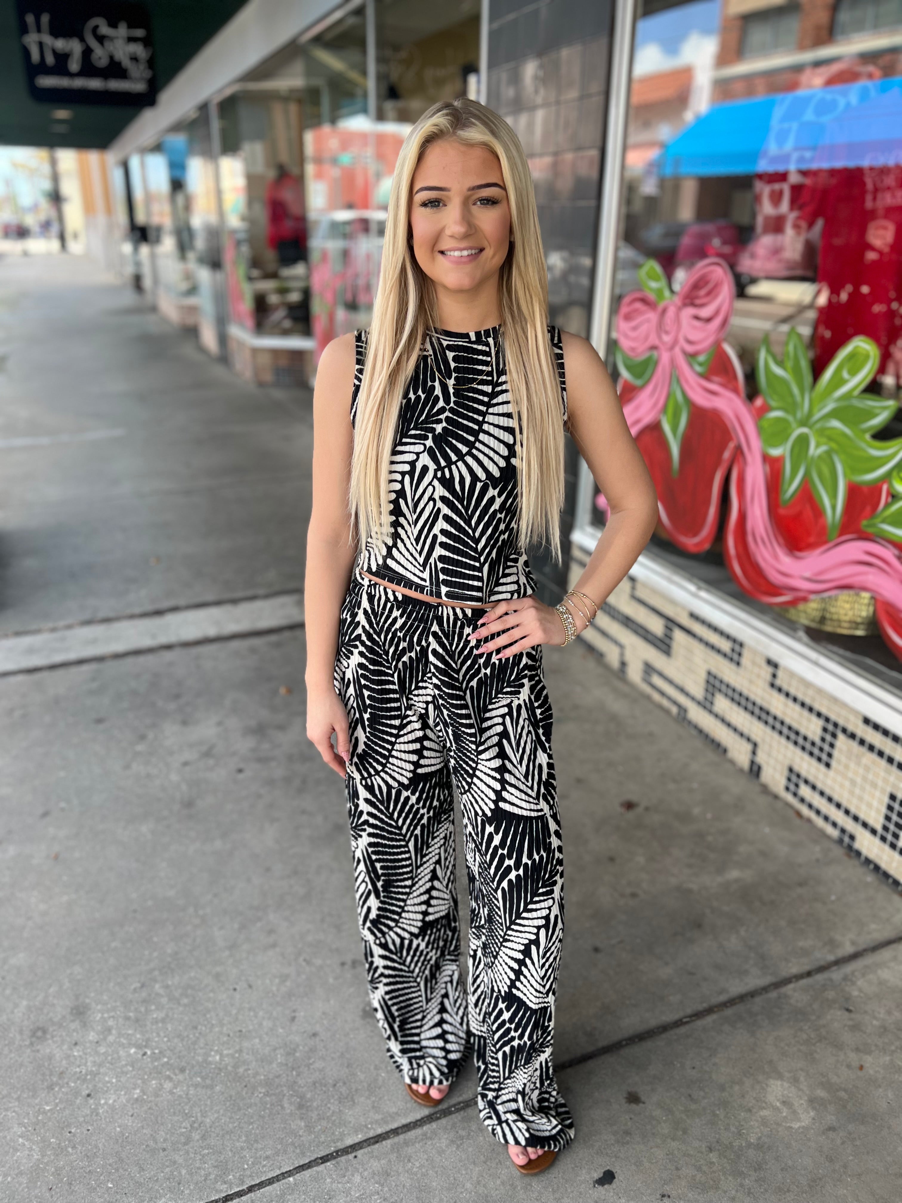 Cruise Vibes Top & Wide Pants Set