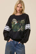 Mallard Ducks Graphic L/S Oversized Lightweight Sweatshirt