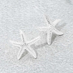 Textured Metal Starfish Stud Earrings