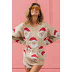 HAIRY SANTA FACE SWEATER TOP
