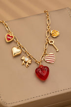 CHARM NECKLACE-HEARTS KEY BOW LOVE | 80N92641