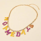 GAME DAY Letter Charm Station Necklace
