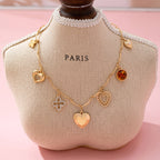 CHARM NECKLACE-HEARTS CLOVER STONE | 80N92688