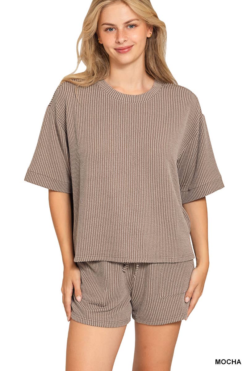 Rib Tee & Shorts 2pc Set