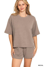 Rib Tee & Shorts 2pc Set