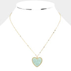 Druzy Heart Pendant Necklace