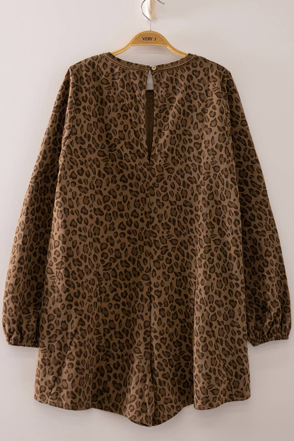 NP71141-Leopard Print Long Sleeve Romper