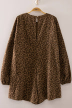 NP71141-Leopard Print Long Sleeve Romper