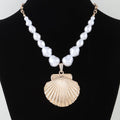Pearl Oversized Scallop Statement Necklace