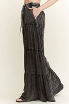 Mineral Washed Tiered Wide Leg Pants HP5033P1