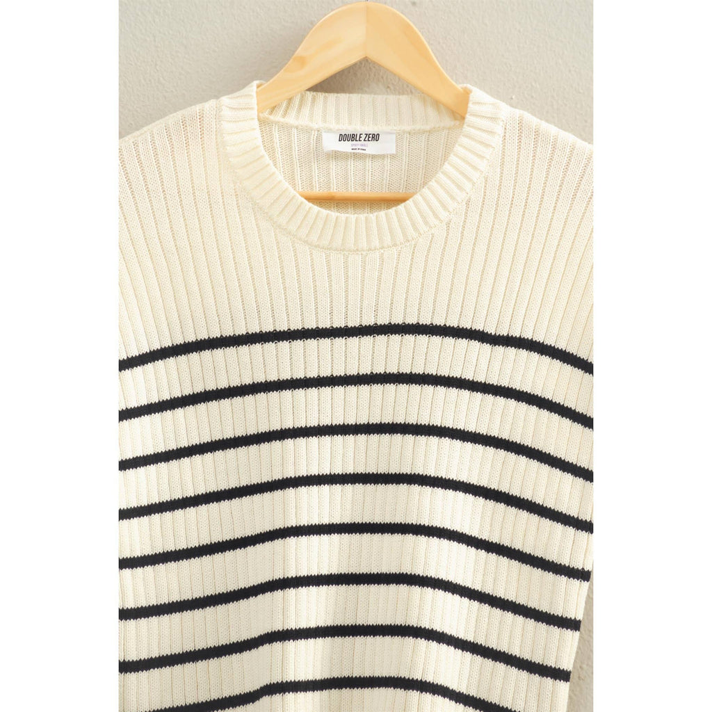 Sleeveless Ribbed Striped Knit Top