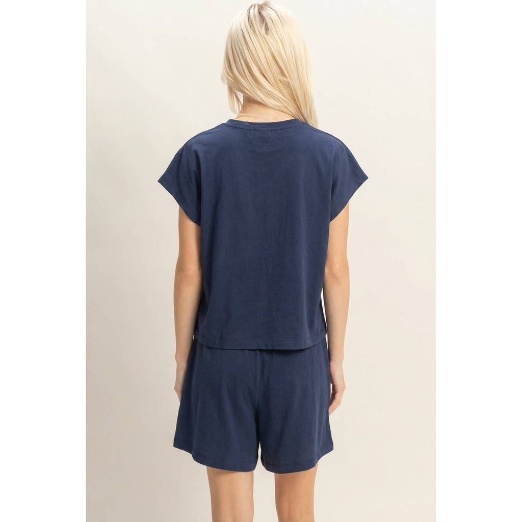 Cap Sleeve Boxy Top And Shorts Set