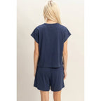 Cap Sleeve Boxy Top And Shorts Set