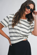 8510HN Striped Boxy Short Sleeve Tee
