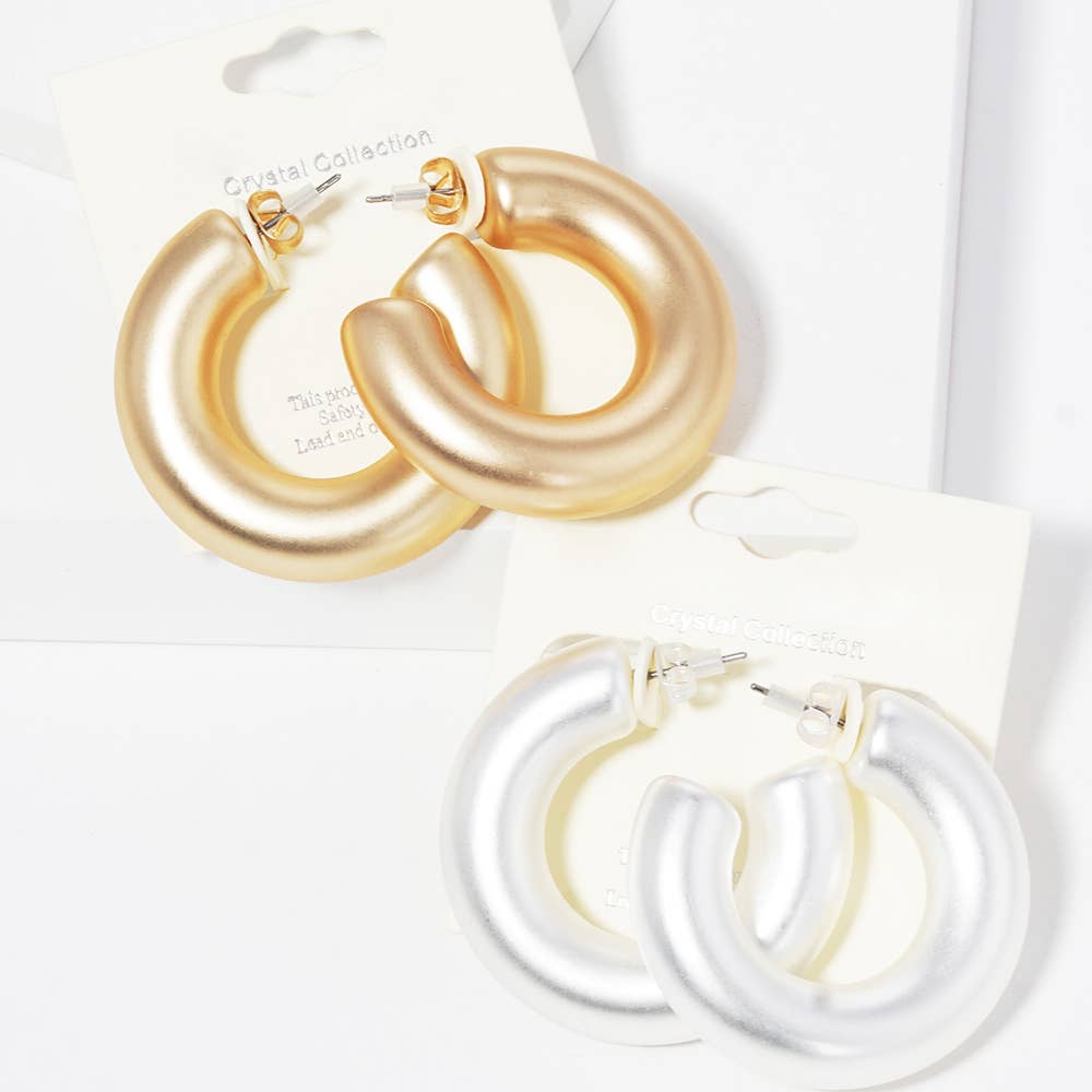 Modern Minimalist Thick Open Hoop Earrings
