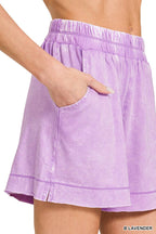 Acid Washed Oversized Top & Shorts Set