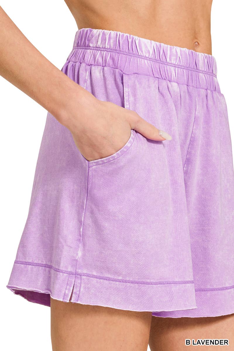 Acid Washed Oversized Top & Shorts Set