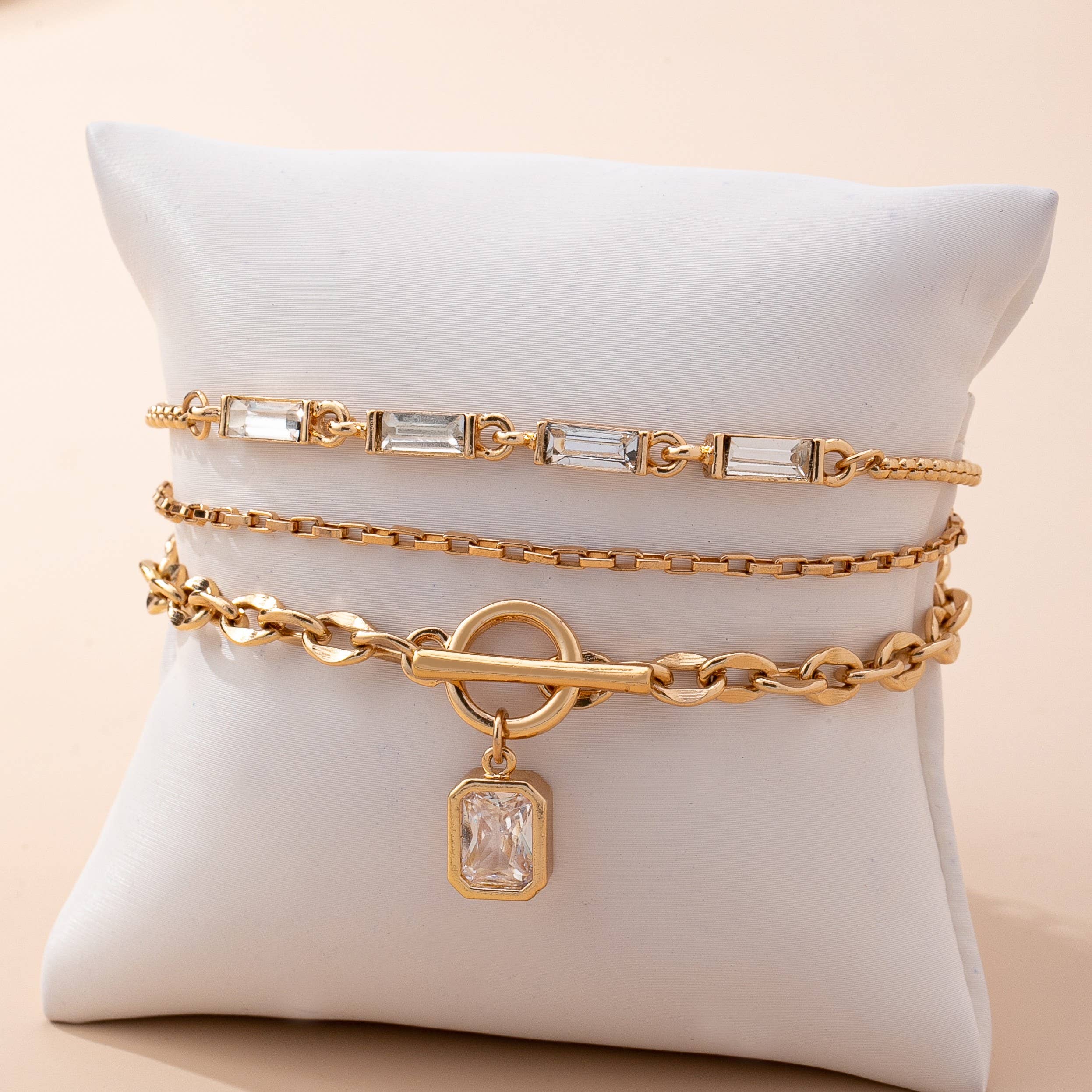 Multi Baguette Crystals & Toggle Clasp | 80B1650