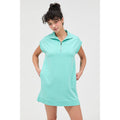 Half Zip Up Mock Neck Mini Dress