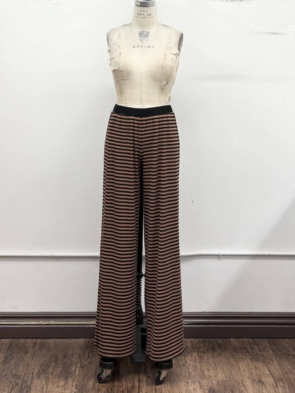 Striped Mock Neck Henley Lounge Set