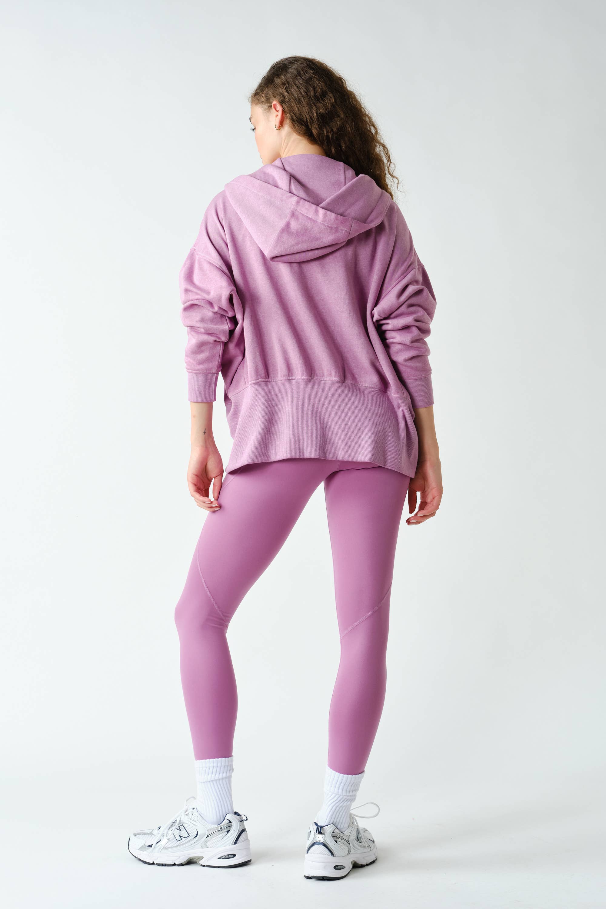 Fleece Hoodie Jacket with Tapered Sleeves
