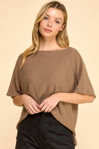 Solid Ribbed Basic Top