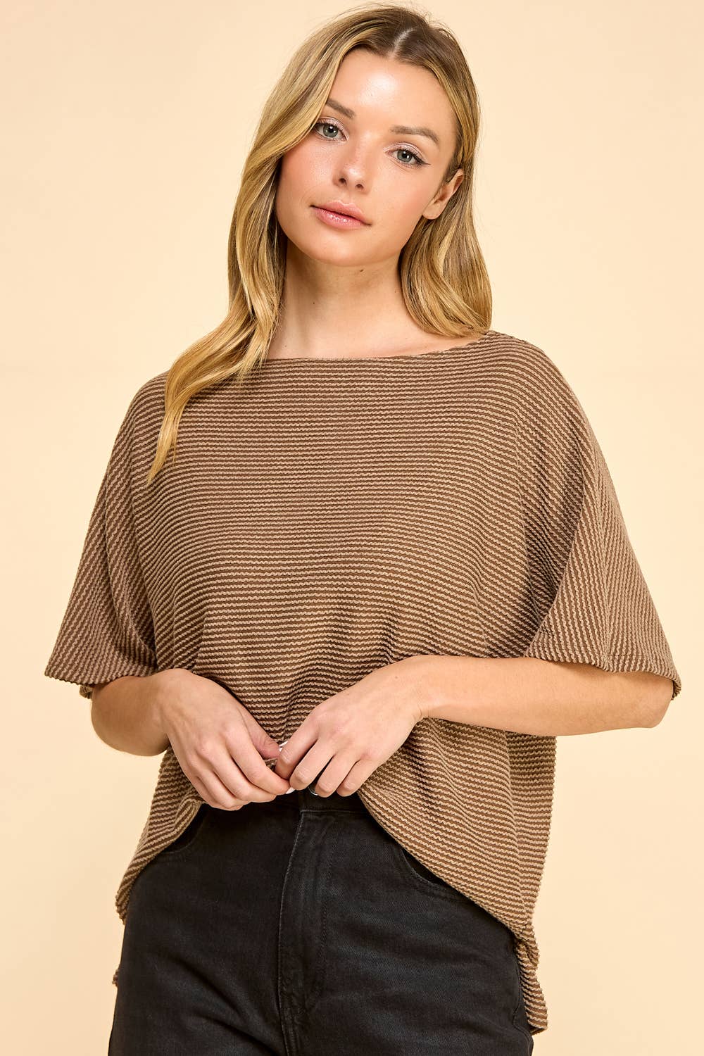 Solid Ribbed Basic Top