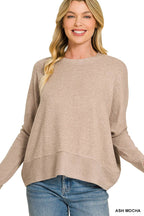 Brushed Melange Hacci Dolman Sleeve Sweater