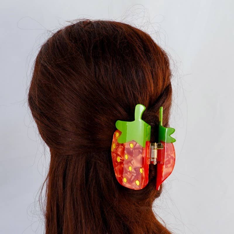 Large Strawberry Hair Clip