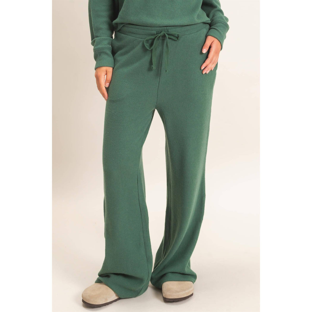 Brushed Waffle Drawstring Pants