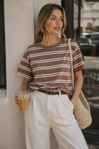 8510HN Striped Boxy Short Sleeve Tee
