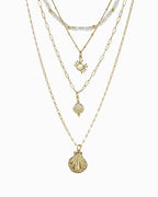Beach Mode Layered Coastal Shell and Pearl Necklace