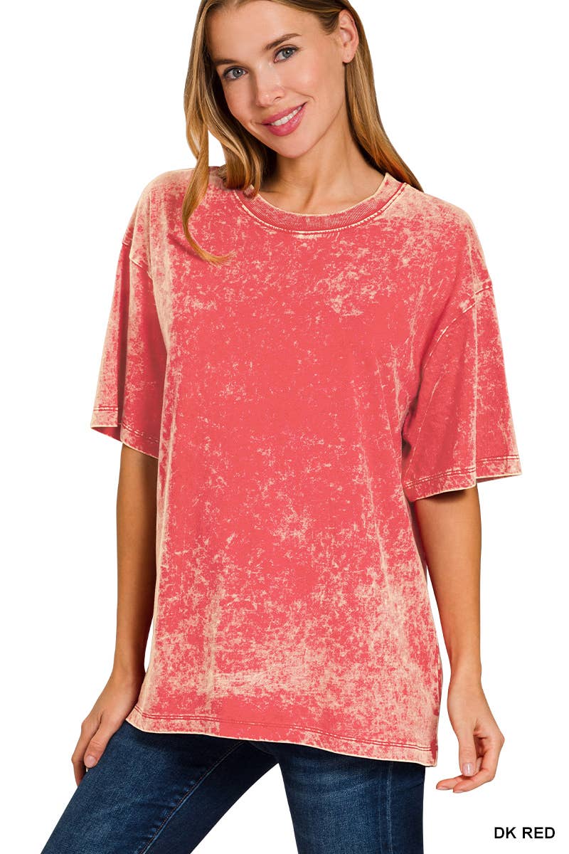 `Vintage Wash Oversize Cotton Tee