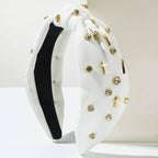 Cross and Crystal Embellished Knot Headband | 40HB196