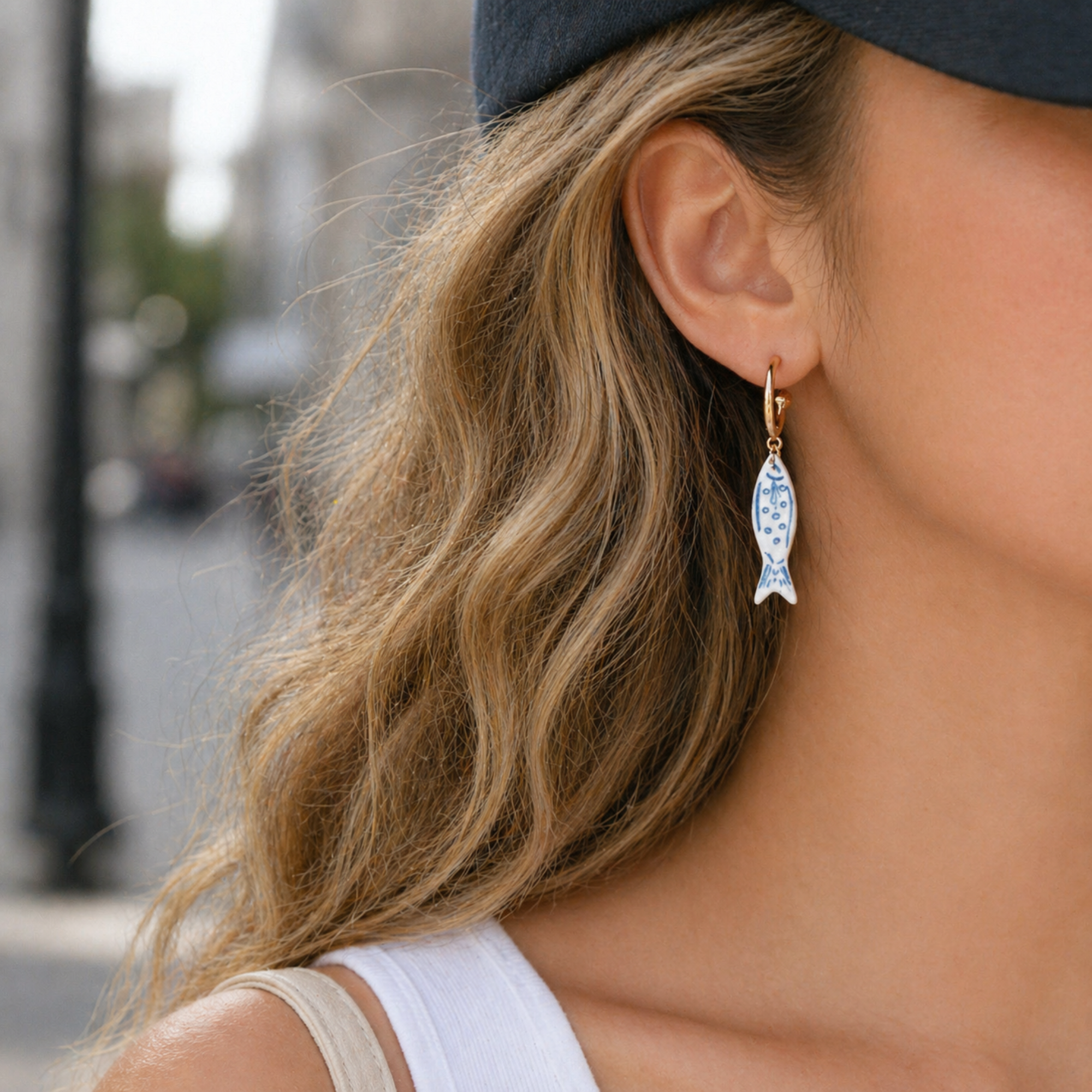 Harbor Blue Fish Dangle Earrings – Coastal Chic