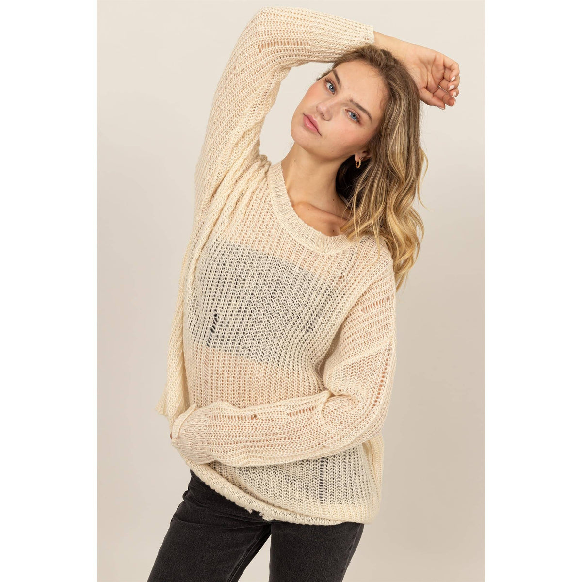 Distressed Knit Sweater