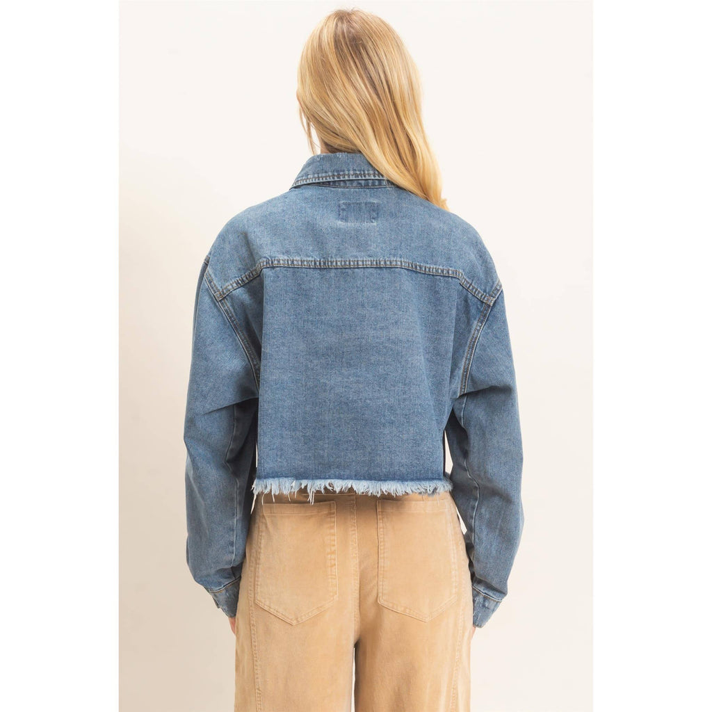 Frayed Hem Denim Jacket