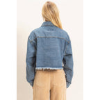 Frayed Hem Denim Jacket