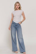 Sleeveless Reversible Boat/Round Neck Stretch Lace Top
