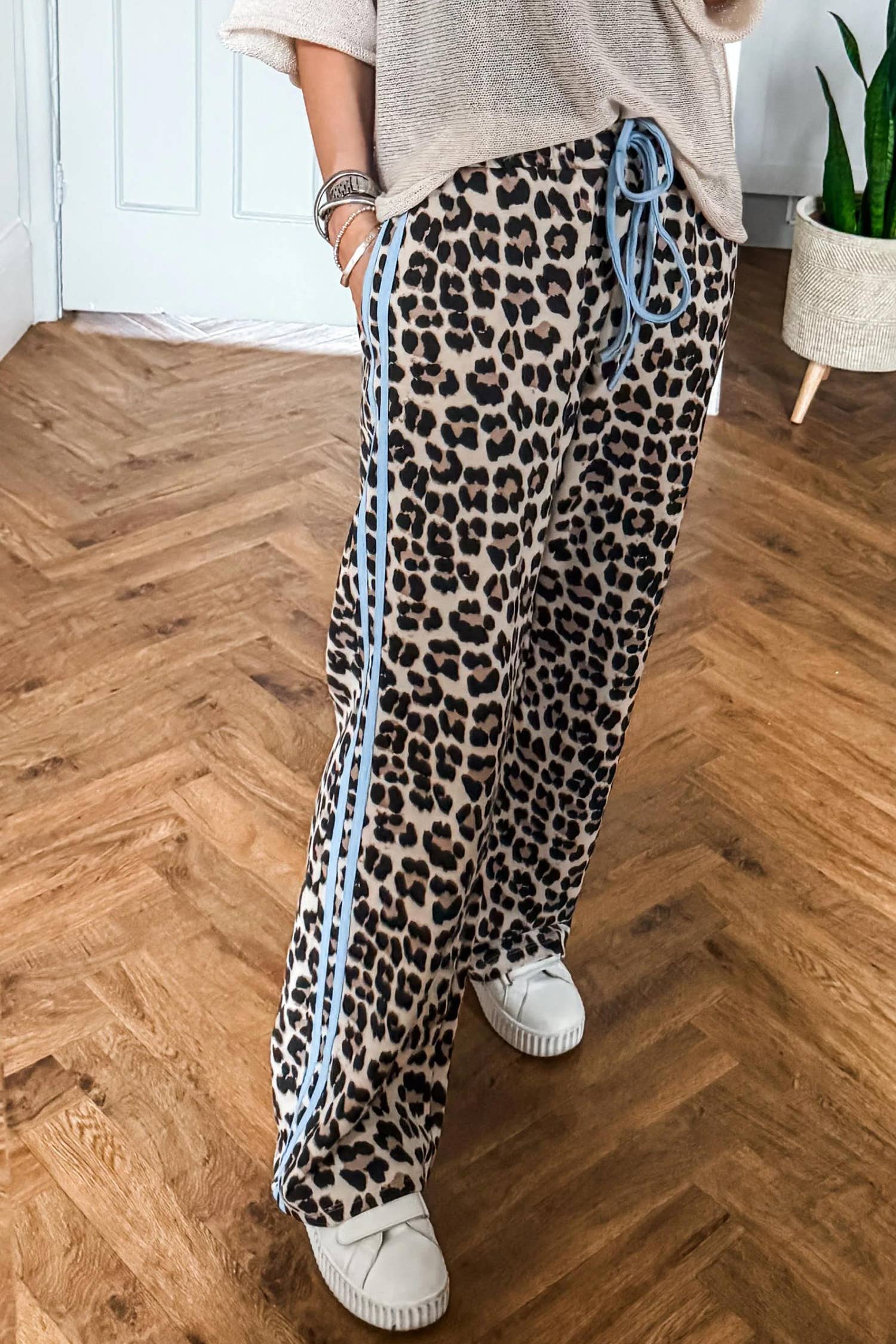 LDC Casual Shift Leopard Full-length High Waist Pants