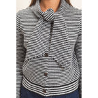 Striped Cardigan With Scarf