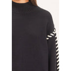 Blanket Stitch High Neck Sweater